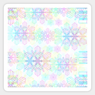 Christmas Snowflakes Glitch Sticker